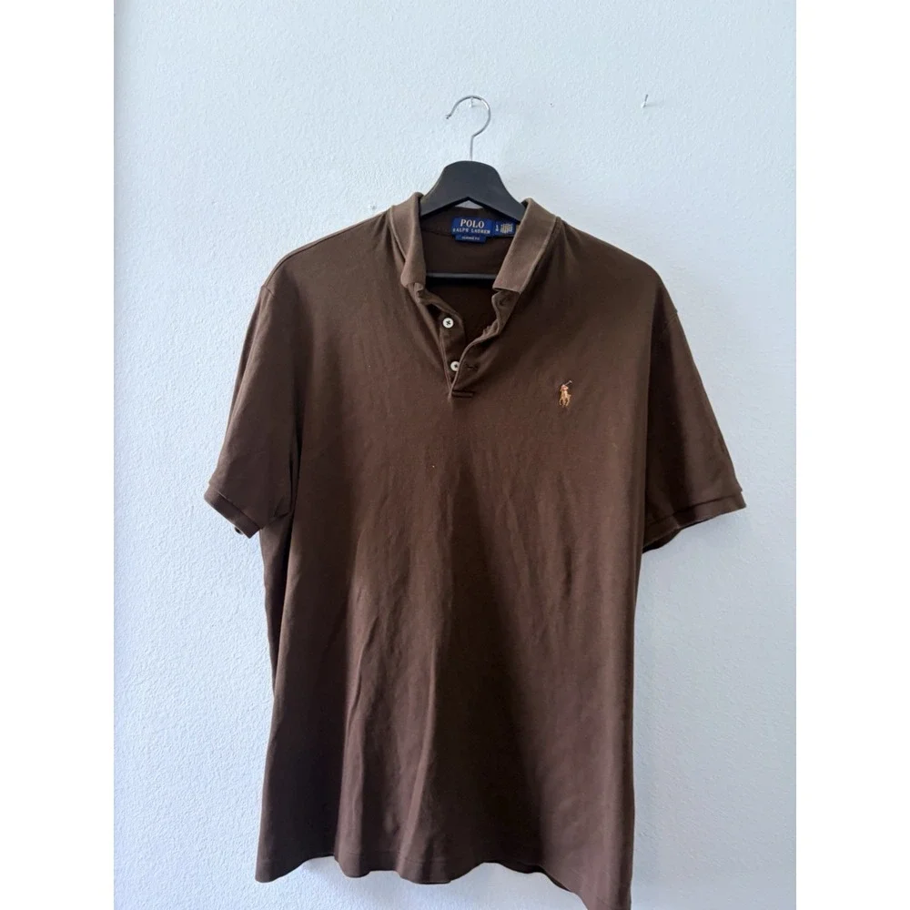 Polo Ralph Lauren Men's Classic Fit Polo Shirt Large Brown Short Sleeve